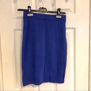 🔥5/$35🔥 Forever 21 Blue Stretchy Cotton-Blend Bandage Skirt | S​